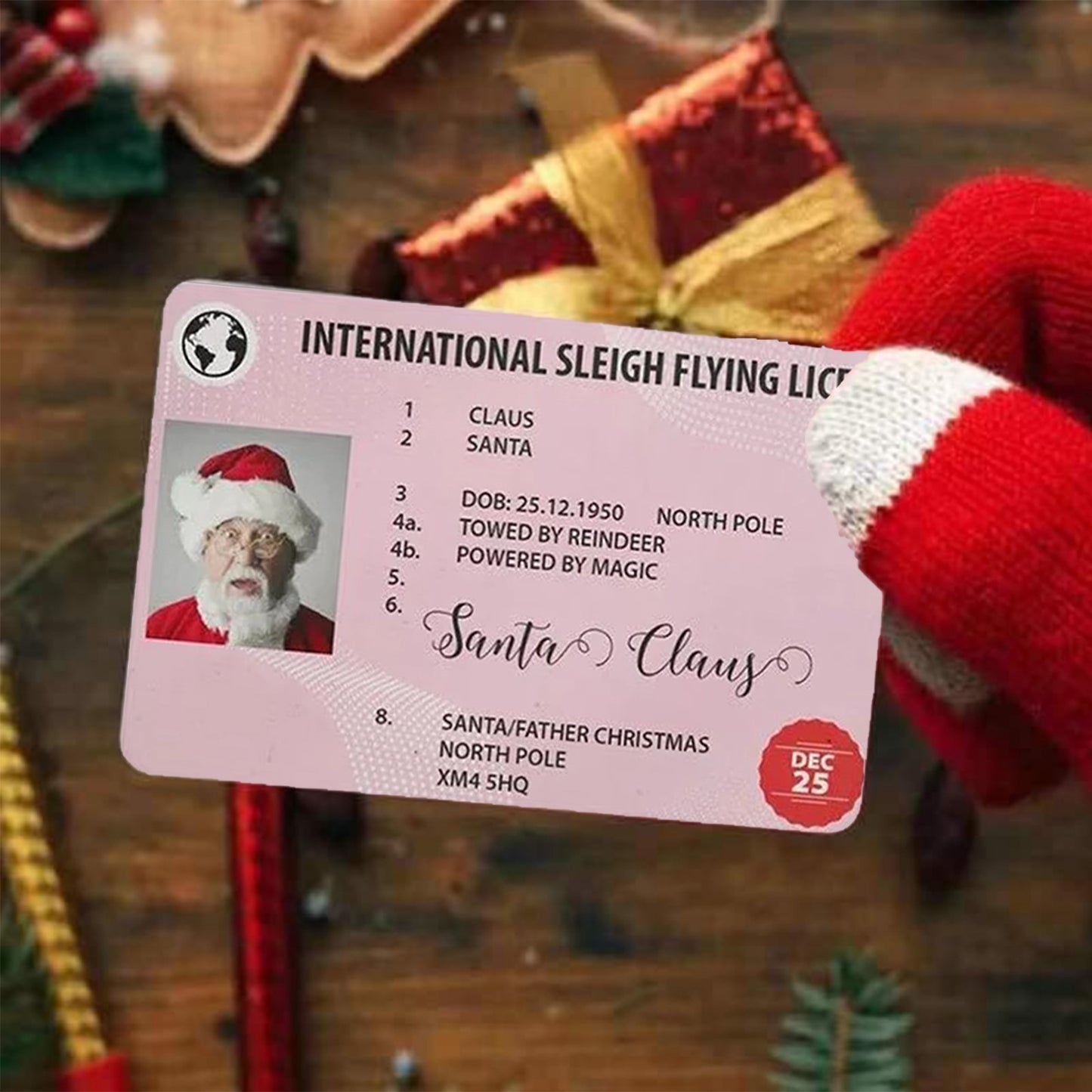 10Pcs Creative Santa Claus Flying License