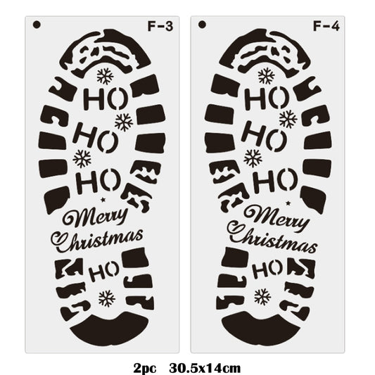 2 Pcs Christmas Santa Footprints